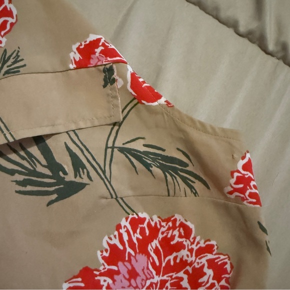 Banana Republic Brand Women's 4 Petite Tan Floral Button Down Sleeveless Dress - Picture 7 of 7